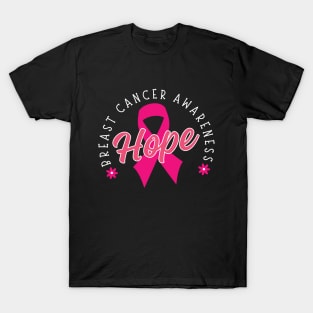 Pink Ribbon Hope Breast Cancer Awareness T-Shirt